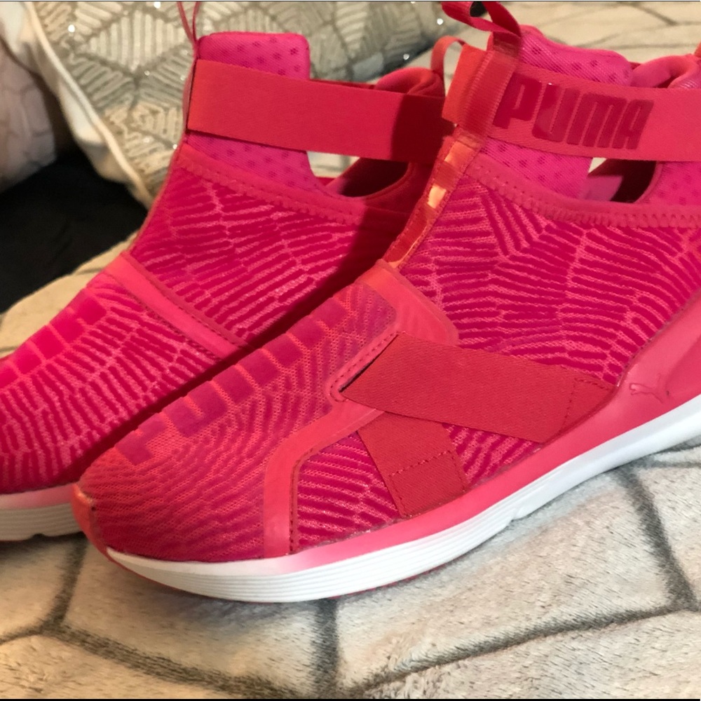 Pink puma shoes